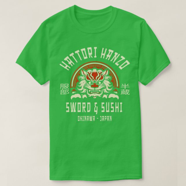 Hattori Hanzo Sword och Sushi T Shirt (Design framsida)