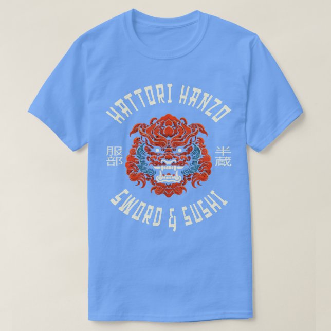 Hattori Hanzo Sword och Sushi T Shirt (Design framsida)