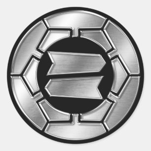 Hattori Klan Kamon Silver Chrome Runt Klistermärke