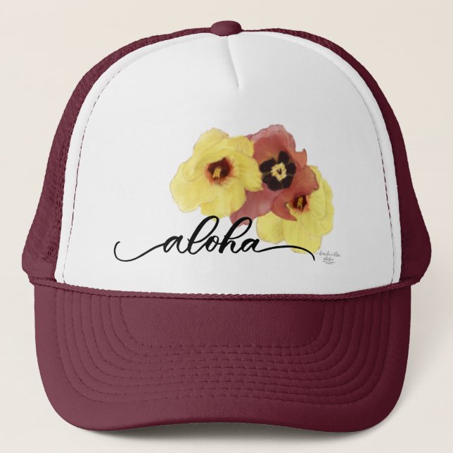 Hau Hibiscus Aloha Trucker Cap Keps (Framsida)