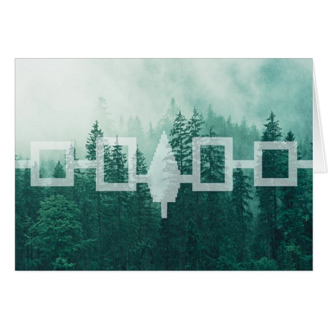 Haudenosaunee Misty Forest Flagga Card Hälsningskort (Framsidan Horizontal)
