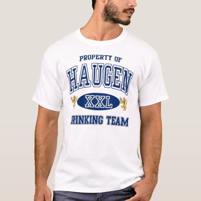 Haugen norskt dricka lag t-shirt (Framsida)