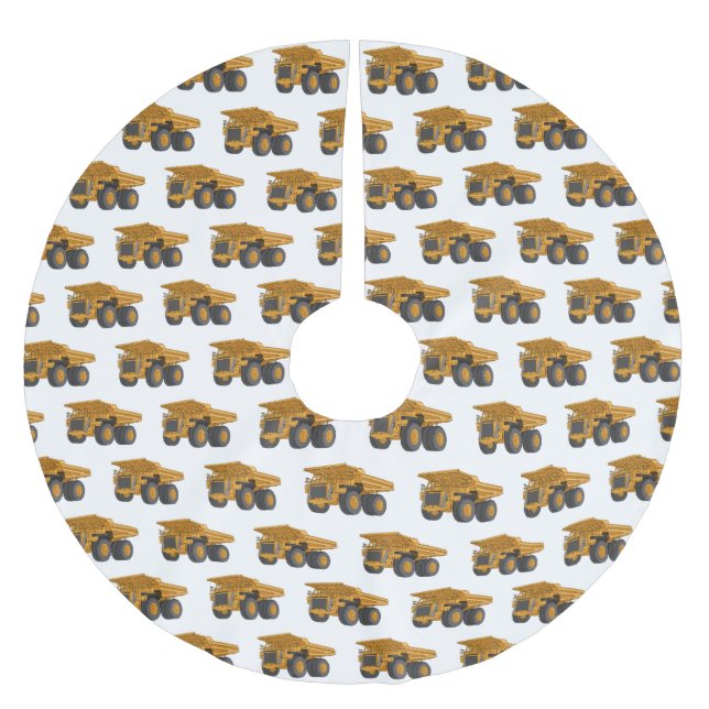 Haul lastbil tecknad illustration julgransmatta borstad polyester (Framsidan)