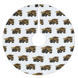 Haul lastbil tecknad illustration julgransmatta borstad polyester
