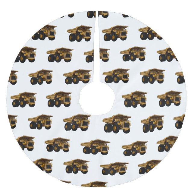 Haul lastbil tecknad illustration julgransmatta borstad polyester (Framsidan)