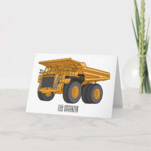 Haul lastbil tecknad illustration kort