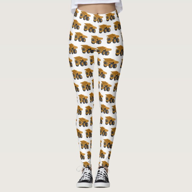 Haul lastbil tecknad illustration leggings (Framsida)