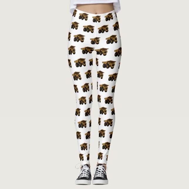 Haul lastbil tecknad illustration leggings (Framsida)
