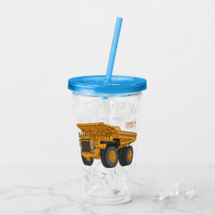 Haul lastbil tecknad illustration take away mugg