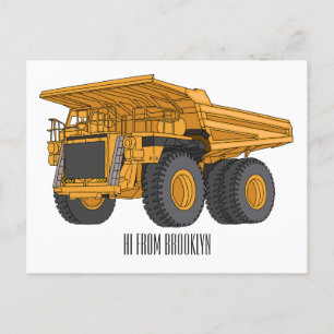 Haul lastbil tecknad illustration vykort