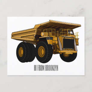 Haul lastbil tecknad illustration vykort
