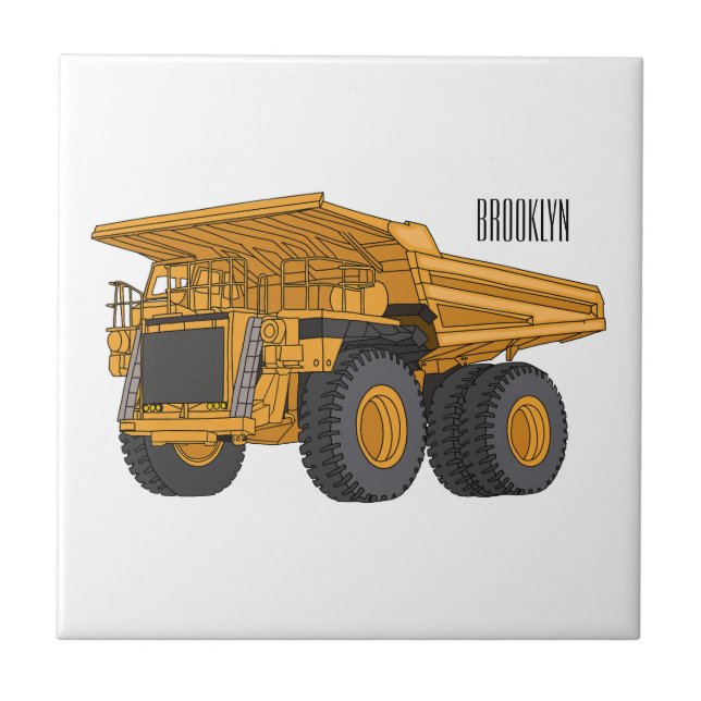 Haul truck cartoon illustration kakelplatta (Framsidan)