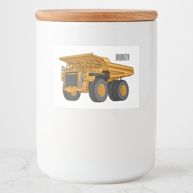 Haul truck cartoon illustration mat etiketter (Framsida)