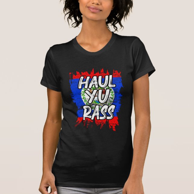 Haul Yu Rass Pride Belize Flagga Afro Pride Belize T Shirt (Framsida)