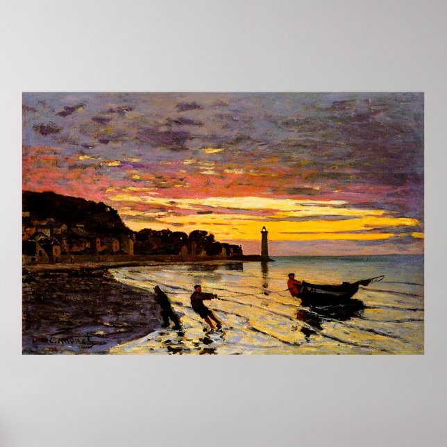 Hauling a Boat Ashore, Honfleur, 1864 Poster (Framsidan)