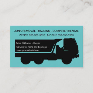 Hauling av avfallscontainervisitkortar visitkort