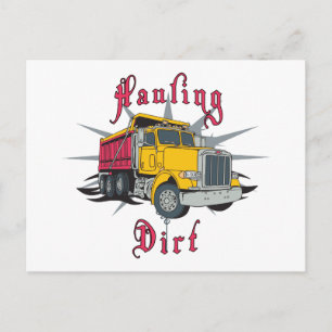 Hauling Dirt Lastbil Vykort