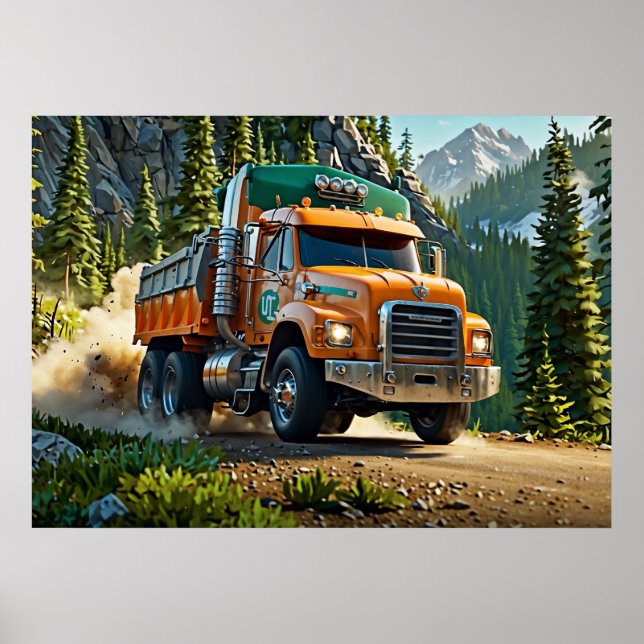 Hauling Gravel - Trucker Poster (Framsidan)
