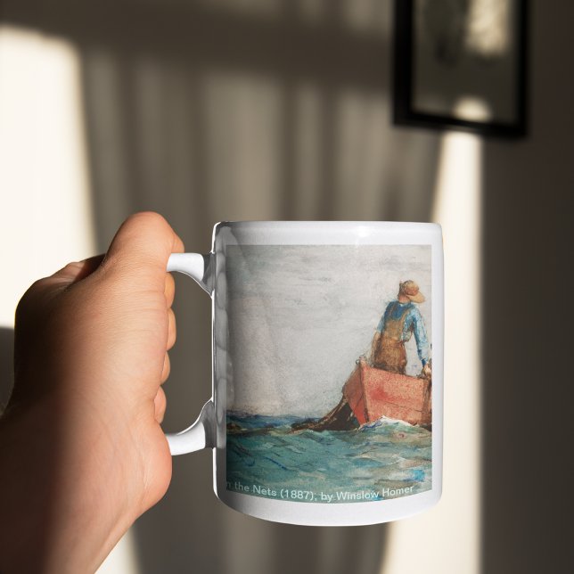 Hauling in the Nets (1887) by Winslow Homer Kaffemugg (Hauling In The Nets (1887) By Winslow Homer Mug)