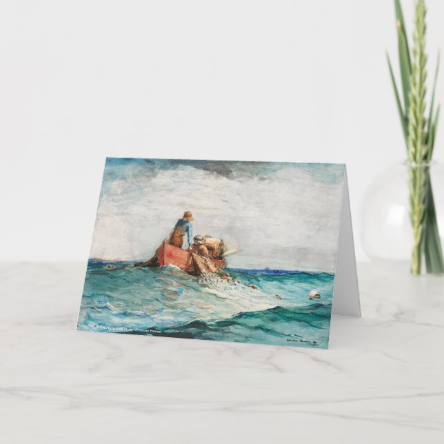 Hauling in the Nets (1887) by Winslow Homer Tack Kort (Framsida)