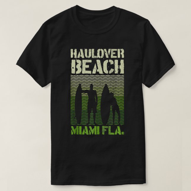 Haulover Beach Miami Florida Surfa Summer Souvenir T Shirt (Design framsida)