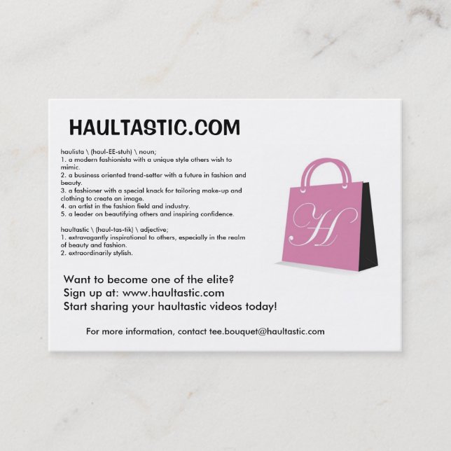 Haultastic Promokort Visitkort (Framsida)