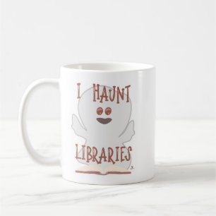 Haunt Bibliotek Funny Bookish Ghost Tecknad Kaffemugg