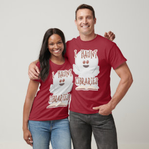 Haunt Bibliotek Funny Bookish Halloween Art T Shirt