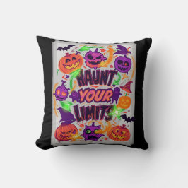 Haunt dina gränser Neon Halloween Kudde