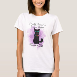 Haunt People Halloween T-Shirt, Black Cat Graphic T Shirt