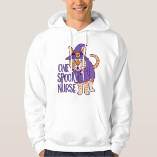 Hauntcute One Spooky Nurse Cat Hoodie