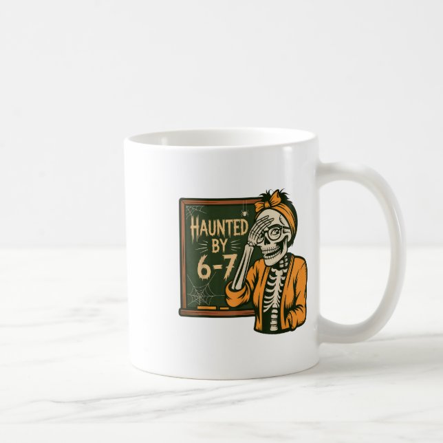 Haunted 67 Meme Six Seven 6-7 Funny Internet Joke  Kaffemugg (Höger)