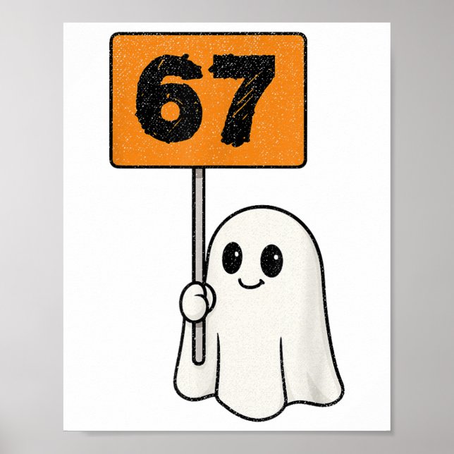 Haunted 67 Meme Six Seven 6-7 Funny Internet Joke  Poster (Framsidan)