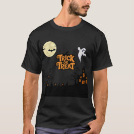 Haunted Backe | Classic Halloween House Silhouette T Shirt