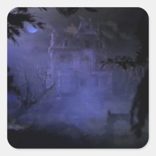 Haunted Backe House Stickers Fyrkantigt Klistermärke