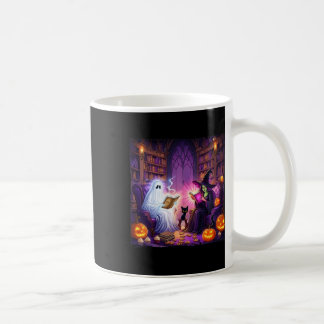 Haunted Bookstore Halloween Retro Bookish Witch Bo Kaffemugg