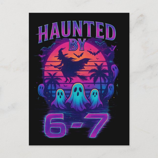 Haunted by 67 Funny Halloween Meme Helg Vykort (Framsida)