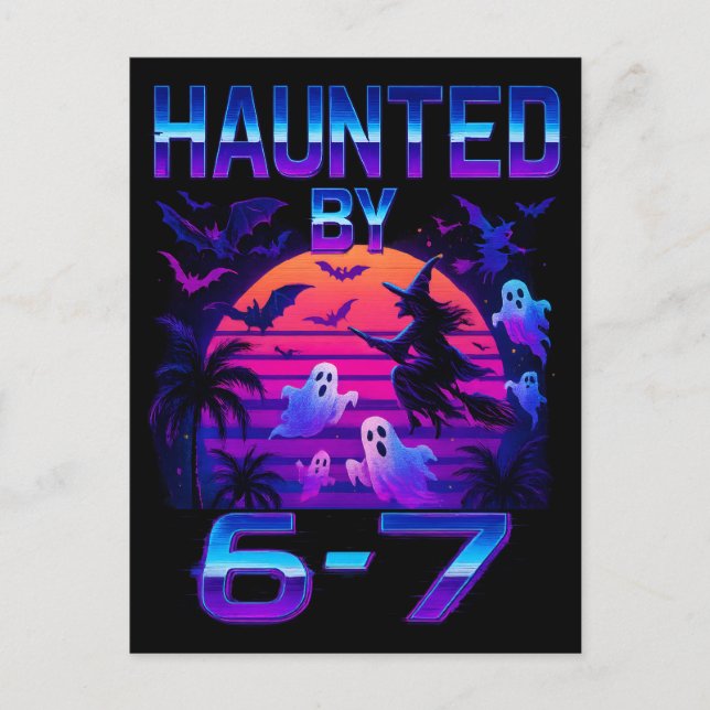Haunted by 67 Funny Halloween Meme Helg Vykort (Framsida)