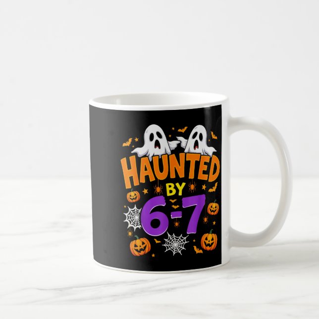 Haunted By 67 Funny Six Seven Meme Pumpkin Ghost H Kaffemugg (Höger)