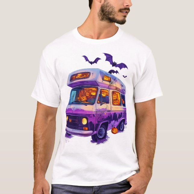  Haunted Camper Van T Shirt (Framsida)