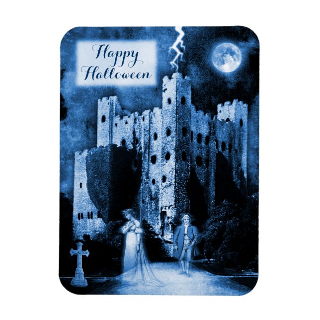 Haunted Castle Gothic Happy halloween Magnet (Vertikal)