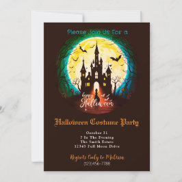 Haunted Castle Happy halloween Costume Party Inbjudningar
