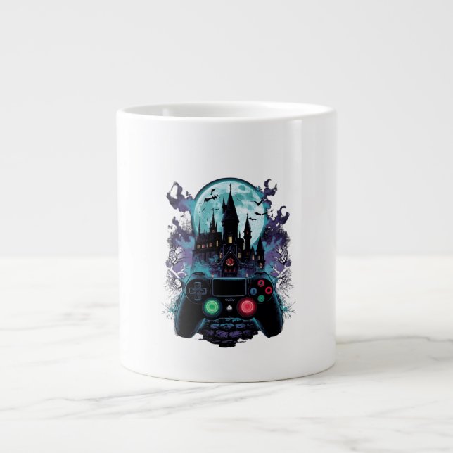 Haunted Castle Horror Gamer Design Mug Jumbo Mugg (Framsidan)
