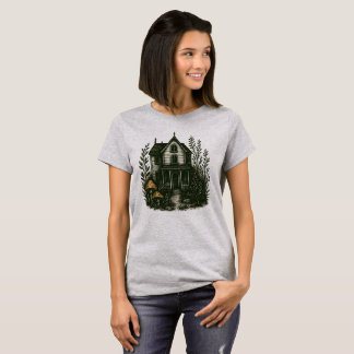 Haunted Cottage T-Shirt - Gothic Cottagecore House