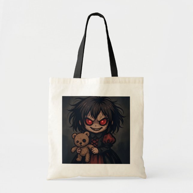 Haunted Doll Tote Tygkasse (Framsidan)