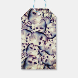 Haunted dolly wrapping paper presentetikett