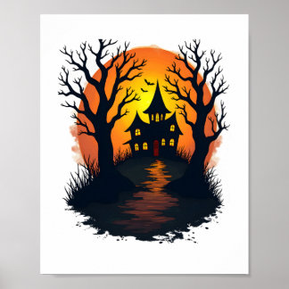 Haunted Forest – Spooky Halloween Nature Tee Poster