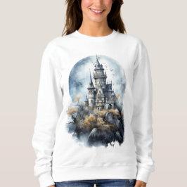 Haunted Gothic Castle Halloween Art T Shirt