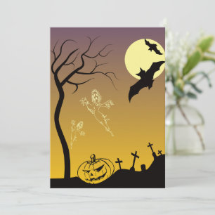 Haunted Graveyard Halloween Scene, Halloween Tack Kort