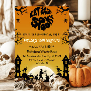 Haunted Graveyard Spooky Halloween Birthday Inbjudningar
